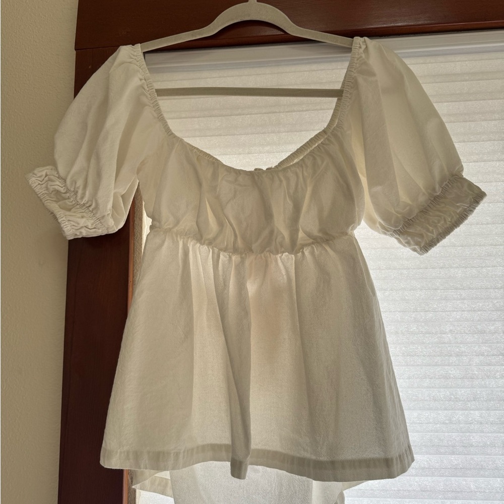 Free People Cream Puff-Sleeve Set